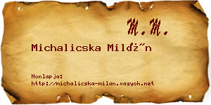 Michalicska Milán névjegykártya